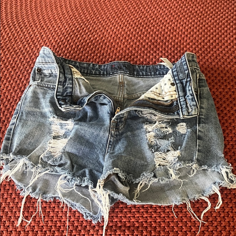 Lucky Brand Blue Distressed Jean Shorts